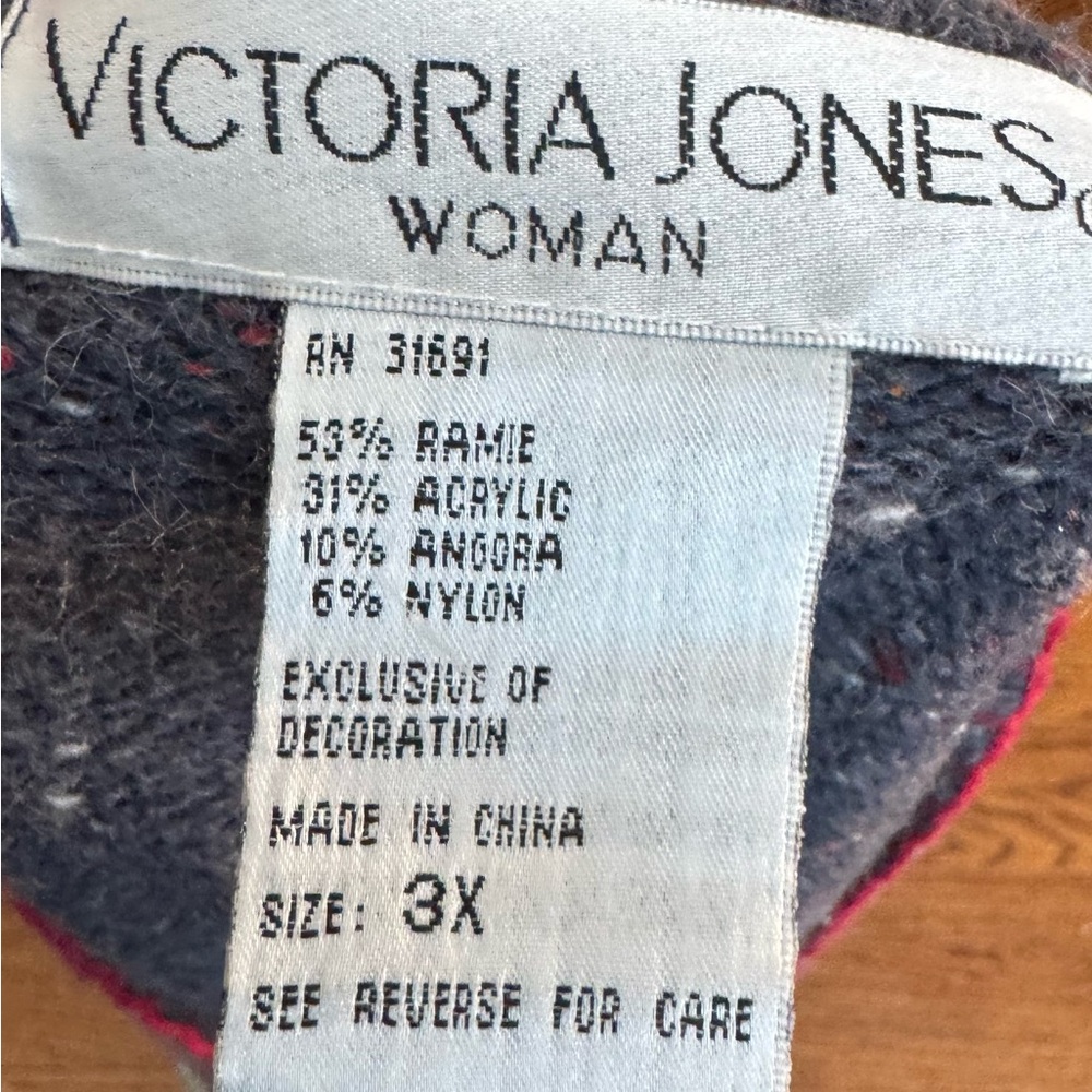 Vintage Victoria Jones Angora Blend Sweater Vest 3X Christmas  Prairie Cottage - Picture 8 of 11